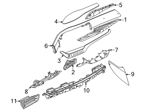 2025 Nissan Murano Cluster & Switches, Instrument Panel & Components Diagram 2