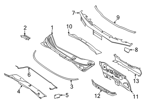 2025 Nissan Versa Seal-Cowl Top Diagram for 66830-5EF0A