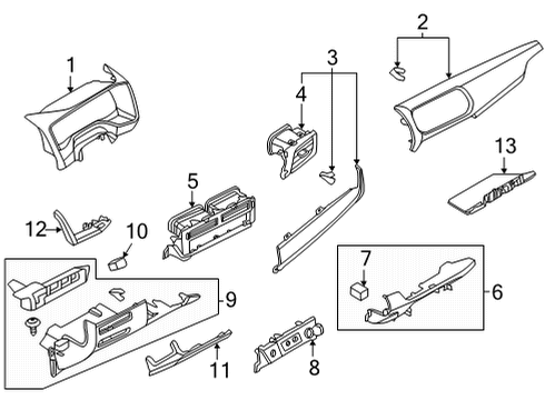 2025 Nissan Rogue Switch Hole Mask Diagram for 68492-6RR0A