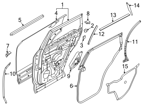 2024 Nissan Pathfinder Panel-Rear Door,Outer LH Diagram for 82153-6TA0A