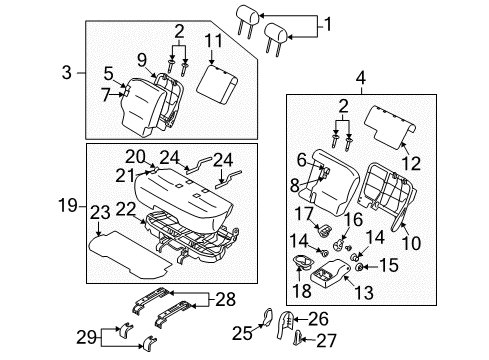 Rear Seat Back Pad Left Hand Diagram for 88661-1FA0A