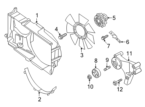 2023 Nissan Titan PULLEY-FAN & WATER PUMP Diagram for 21051-1LA1C