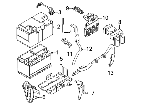 2025 Nissan Murano Battery Earth Cable Assembly Diagram for 24080-7BA0A