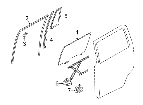 2021 Nissan Armada Glass Assembly-Rear Door Partition,LH Diagram for 82221-1LB1A