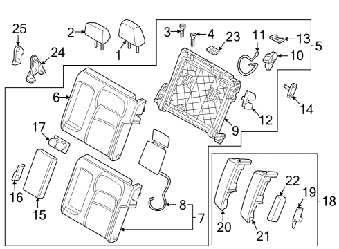 2025 Nissan ARIYA COVER-HINGE,REAR SEAT Diagram for 886A6-5MP0A