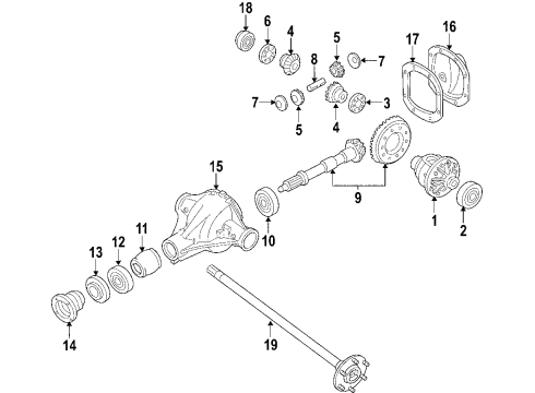 2020 Nissan Frontier Final Drive Gear Set Diagram for 38100-0F26A