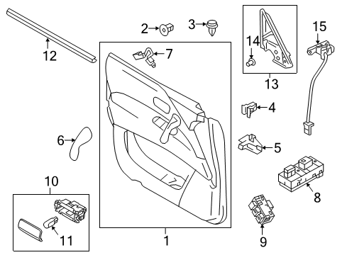2022 Nissan Armada Main Power Window Switch Assembly Diagram for 25401-6JL1A