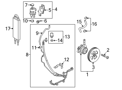 2022 Nissan Titan TANK ASSY-RESERVOIR,POWER STEERING Diagram for 49192-EZ30B