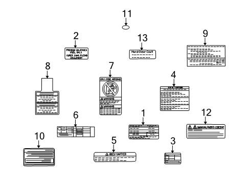 2024 Nissan GT-R Label-Information, Parts Content Diagram for 990A2-6GN0A