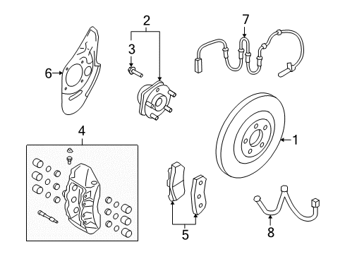2020 Nissan GT-R Brake Hose Assembly Front Diagram for 46211-JF01C