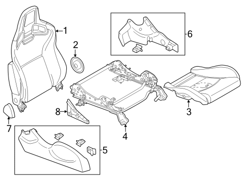 2024 Nissan Z Front Seat Cushion Assembly Diagram for 87300-6GR0D
