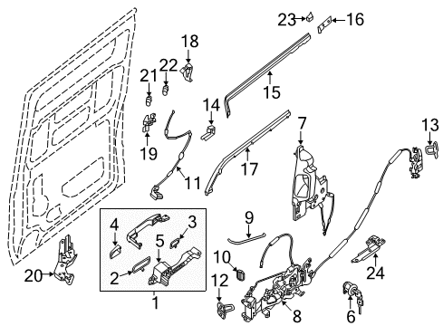2021 Nissan NV Handle Assembly-Slide Door Inside,RH Diagram for 82670-9JL0A