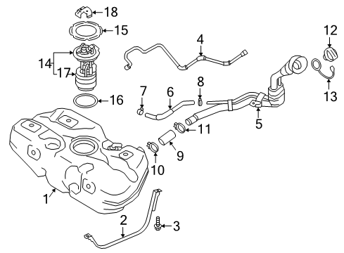 2021 Nissan Kicks PLATE-LOCK,FUEL GAUGE Diagram for 17343-5ZK0A