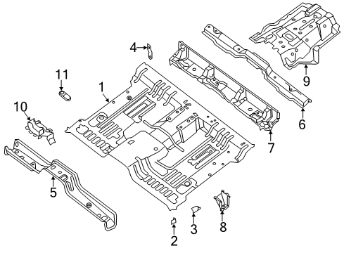 2020 Nissan NV Floor Assy-Front Diagram for 74312-1PA1A