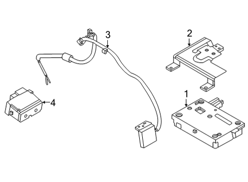 2023 Nissan Pathfinder Bracket-Telephone Unit Diagram for 25233-6SA0A