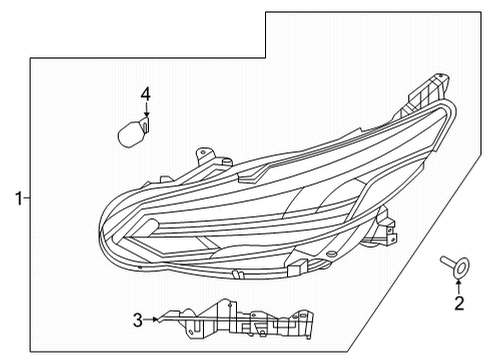 2022 Nissan Sentra Bracket Assy-Mounting, Headlamp Diagram for 26042-6LB5A