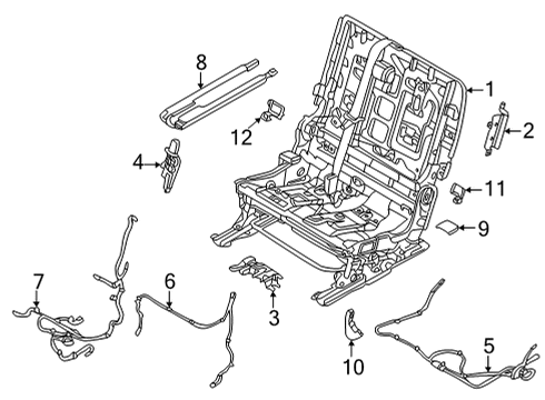 2025 Nissan Pathfinder COVER-SLIDER,LH Diagram for 88556-6TA1A