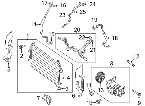 2020 Nissan Pathfinder Bolt Diagram for 01121-A6141