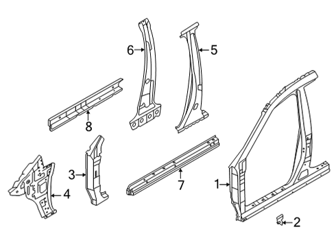 2024 Nissan Pathfinder Body - Front Side, Outer RH Diagram for 76032-6TA0A