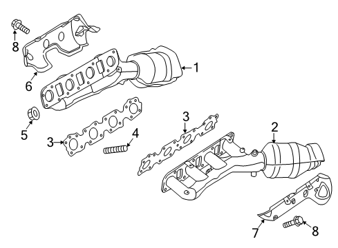 2024 Nissan Titan MANIFOLD ASSY-EXHAUST,LH W/CATALYST Diagram for 140F2-9FU0A
