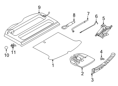 2025 Nissan Kicks Play Box Assy-Luggage Floor,Center Diagram for 84975-5R00A