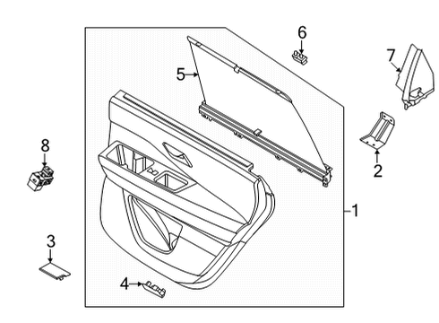 2025 Nissan Pathfinder TRIM MODULE-REAR DOOR,RH Diagram for 829A0-6TB1A