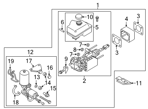 2022 Nissan Armada Brake Master Cylinder Assembly Diagram for 46010-6JL0B