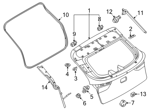 2025 Nissan ARIYA DRIVE UNIT-POWER BACK DOOR Diagram for 90560-5MP1A