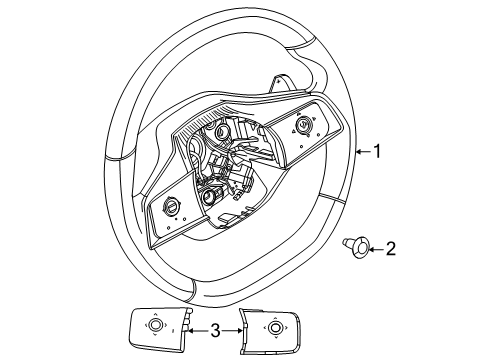 2025 Nissan Murano Steering Wheel Assembly Without Pad Diagram for 48430-7BA0A