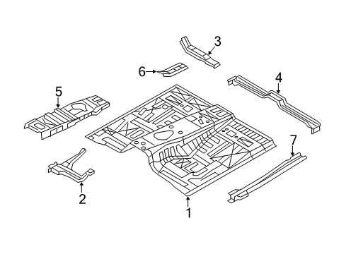 2023 Nissan Armada Member Assembly-Cross,Front Seat Mounting Rr Diagram for 75430-6JC0A