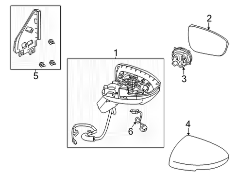 2025 Nissan Rogue Door Mirror Assembly Right Hand Diagram for 96301-6EN0B