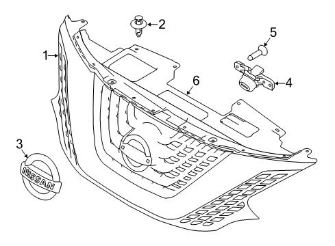 2024 Nissan Murano Front Emblem Diagram for 62890-9UH0A