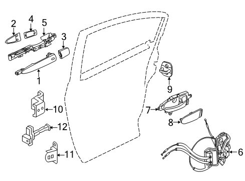 2022 Nissan Maxima Outside Handle Grip Right Hand Diagram for 82640-9DL0A
