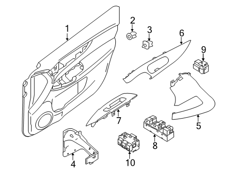 2021 Nissan Rogue Sport Cap-Assist Grip,Front Door LH Diagram for 80945-6MR0A