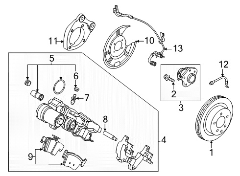2025 Nissan Kicks HUB ASSY-REAR AXLE Diagram for 43202-7LA0A