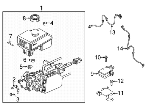 2022 Nissan Frontier Brake Master Cylinder Diagram for 46010-9BU3D