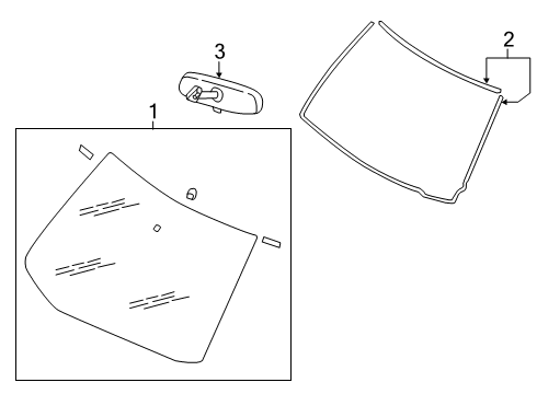 2024 Nissan Kicks Windshield Glass Diagram for 72700-5RW0B