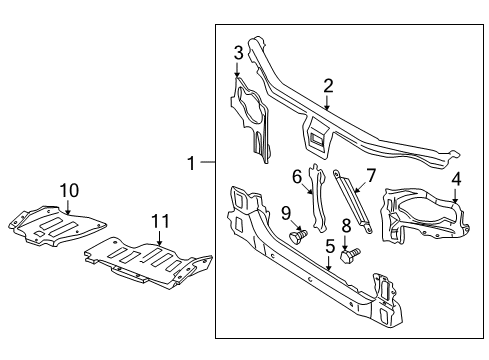 Front Under Cover Left Hand Diagram for 75897-2Y000