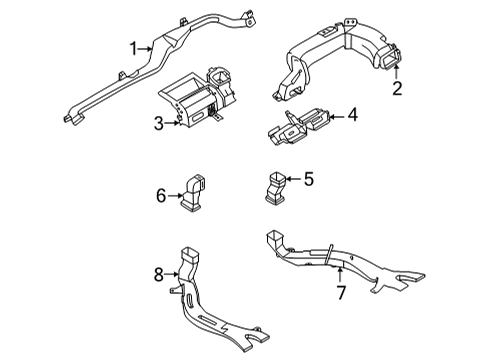 2024 Nissan Pathfinder Heater Duct Diagram for 27870-6TA0A