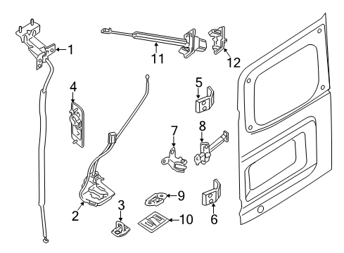 2020 Nissan NV Handle Assy-Back Door,Inner LH Diagram for 90611-9JL0A