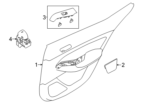 2021 Nissan Altima Rear Door Finisher Assembly Right Hand Diagram for 82900-9HB0D