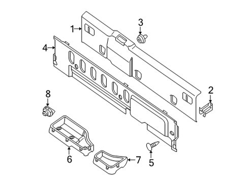 2025 Nissan Frontier Garnish-Back Panel Diagram for 79911-9BU0A