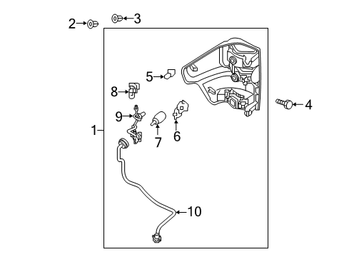 2022 Nissan Titan Lamp Assembly-Rr Comb LH Diagram for 26555-9FV3B