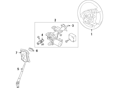 2021 Nissan NV Steering Wheel Assembly Less Pad Diagram for 48430-9SM1C