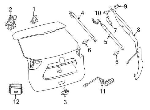 2020 Nissan Rogue STAY ASSY - BACK DOOR, RH Diagram for 90450-4BA2B