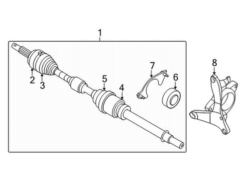 2025 Nissan Pathfinder Front Drive Shaft Assembly Left Hand Diagram for 39101-6SA0A