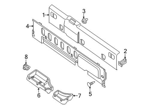 2023 Nissan Frontier Garnish-Back Panel Diagram for 79911-9BU2A