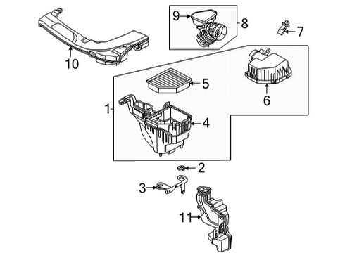 2021 Nissan Rogue Air Duct Diagram for 16554-6RA0C