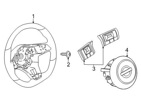 2025 Nissan Kicks Steering Wheel Assembly Without Pad Diagram for 48430-7LF1A