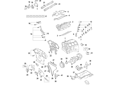 2020 Nissan Frontier Cylinder Head Assembly Diagram for 11040-9BT0A